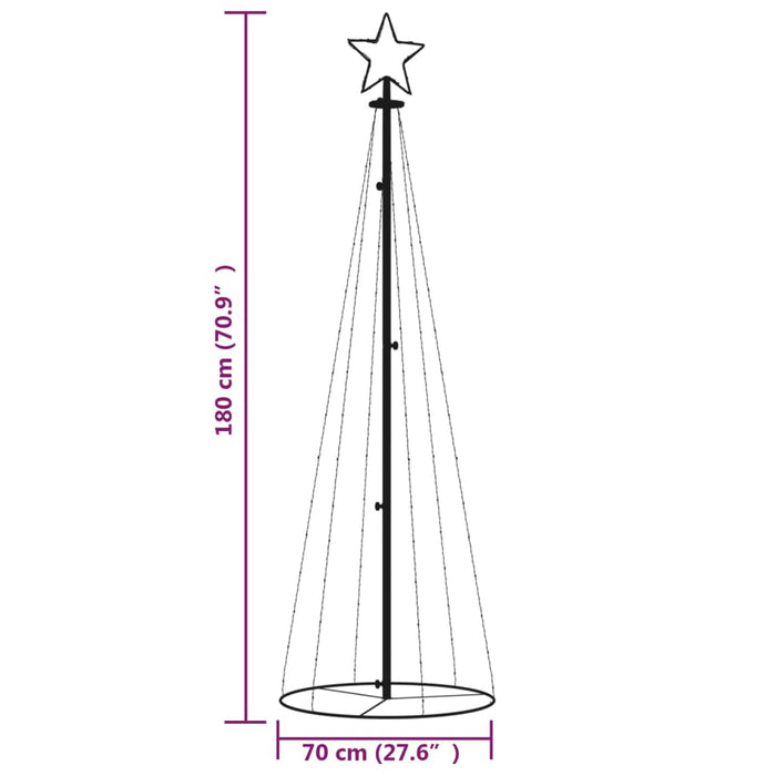 Albero di Natale a Cono con LED Bianco Caldo e Freddo