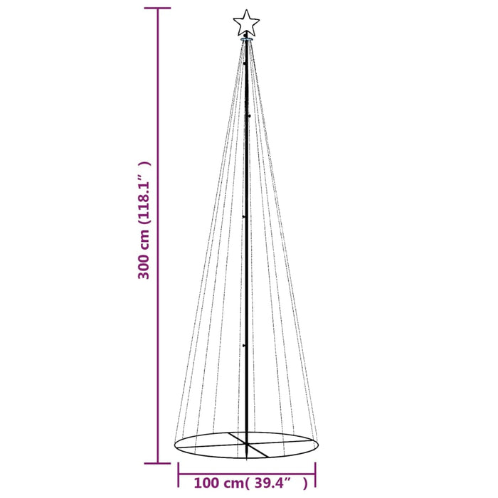 Albero di Natale a Cono con LED Bianco Caldo e Freddo