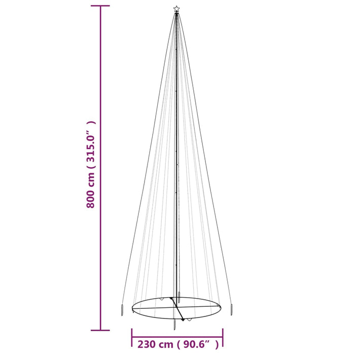 Albero di Natale a Cono Colorato con LED