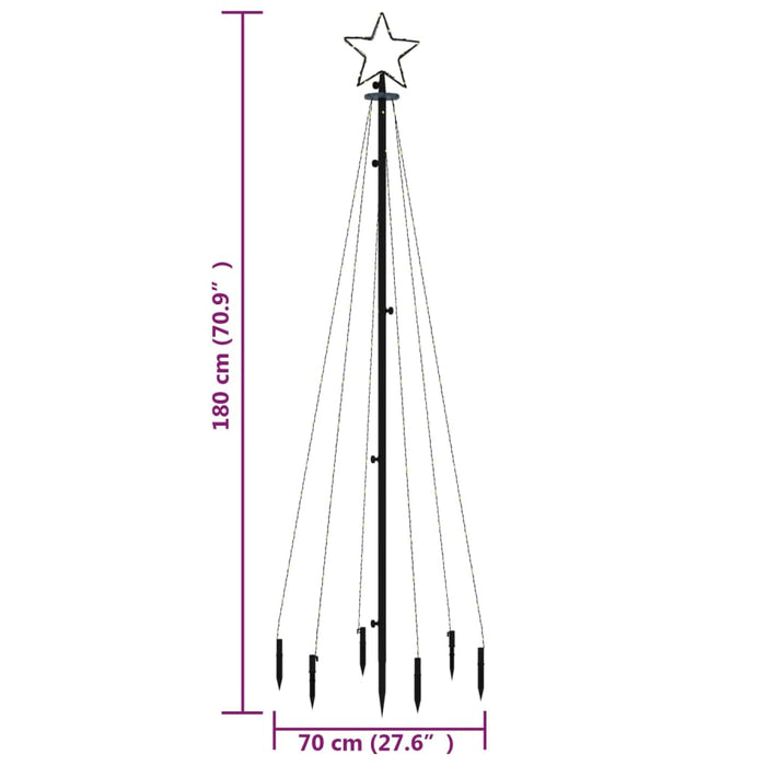 Albero di Natale con Puntale e LED di varie intensità e altezze