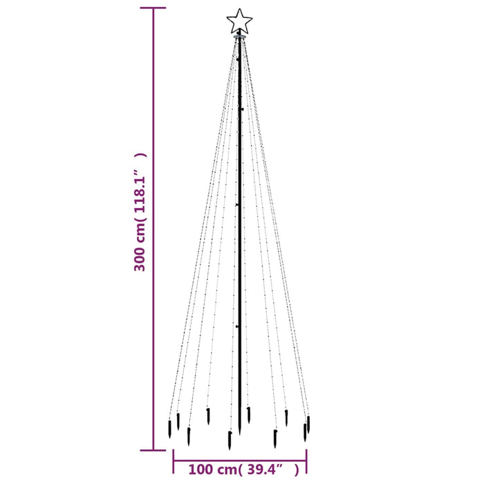 Albero di Natale con Puntale e LED di varie intensità e altezze