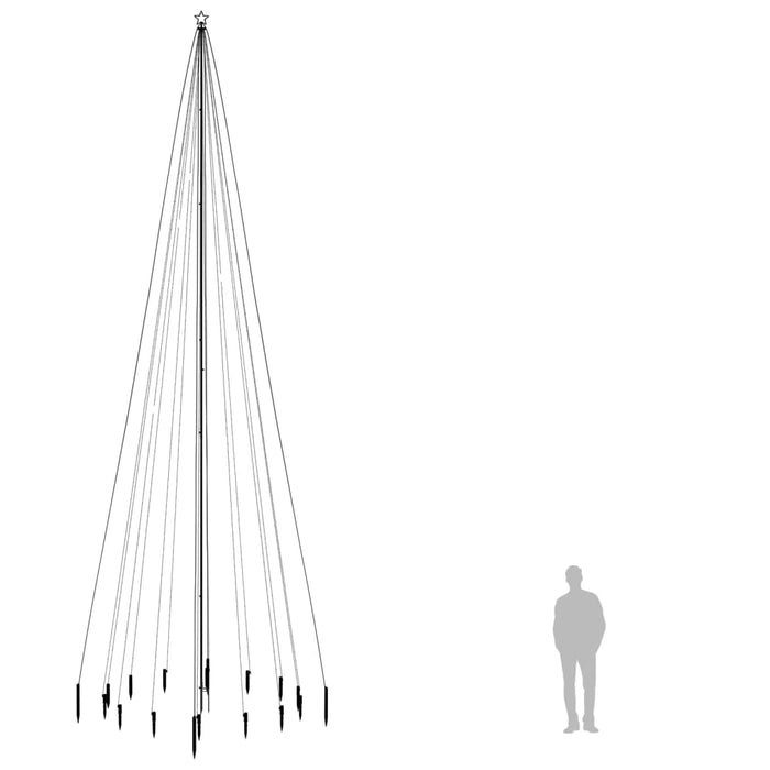 Albero di Natale con Puntale e LED di varie intensità e altezze