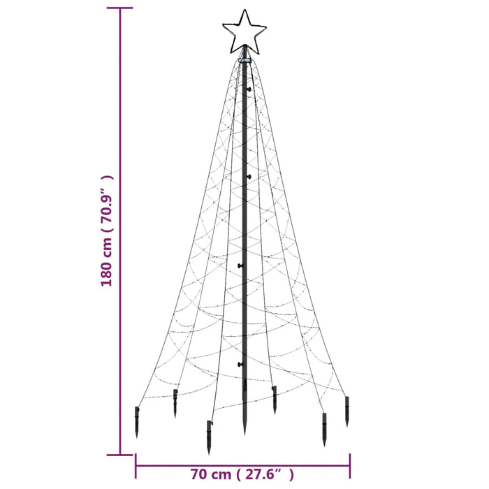 Albero di Natale con Puntale e LED di varie intensità e altezze