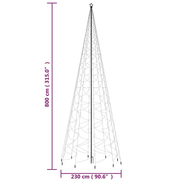 Albero di Natale con Puntale e LED di varie intensità e altezze