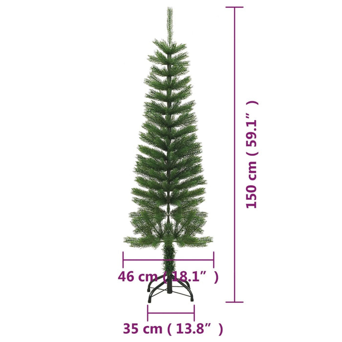 Albero di Natale Artificiale Sottile con Base in PE