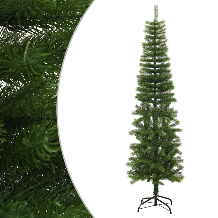 Albero di Natale Artificiale Sottile con Base in PE