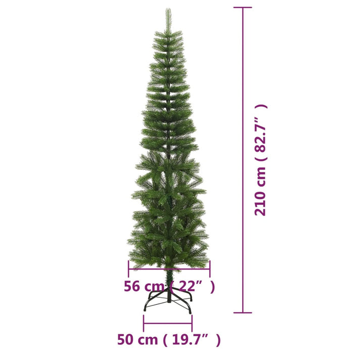 Albero di Natale Artificiale Sottile con Base in PE