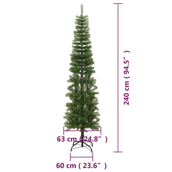 Albero di Natale Artificiale Sottile con Base in PE