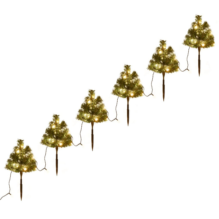 Sentiero Alberi di Natale 6 pz con LED 45 cm PVC