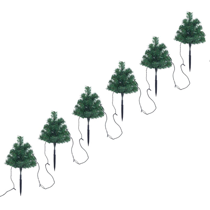 Sentiero Alberi di Natale 6 pz con LED 45 cm PVC