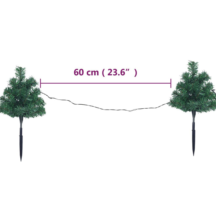 Sentiero Alberi di Natale 6 pz con LED 45 cm PVC