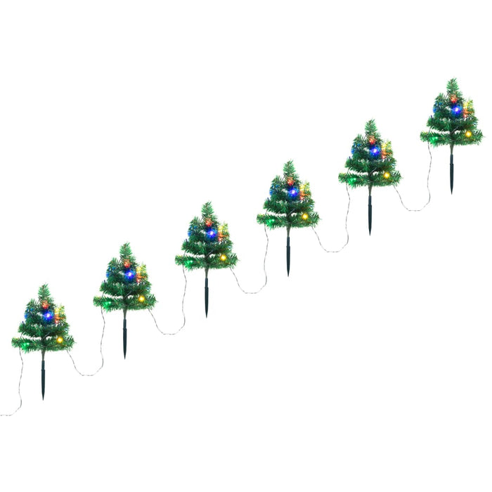 Sentiero Alberi di Natale 6 pz con LED 45 cm PVC