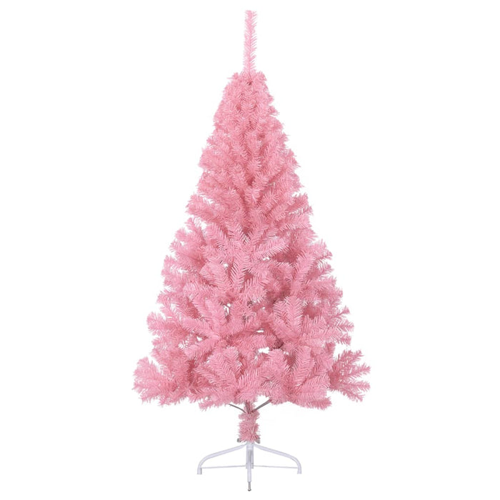 Albero di Natale Artificiale a Metà con Supporto in Varianti di Colore e Materiale