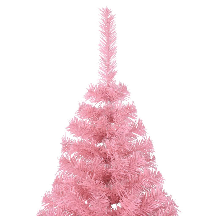 Albero di Natale Artificiale a Metà con Supporto in Varianti di Colore e Materiale