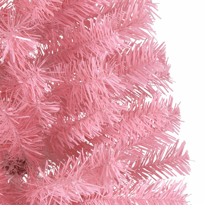 Albero di Natale Artificiale a Metà con Supporto in Varianti di Colore e Materiale