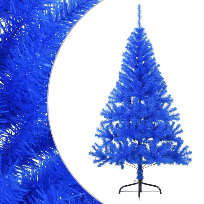 Albero di Natale Artificiale a Metà con Supporto in Varianti di Colore e Materiale