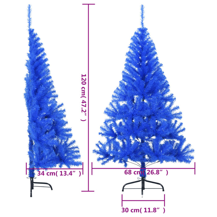 Albero di Natale Artificiale a Metà con Supporto in Varianti di Colore e Materiale