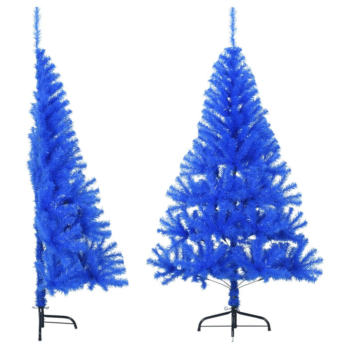 Albero di Natale Artificiale a Metà con Supporto in Varianti di Colore e Materiale