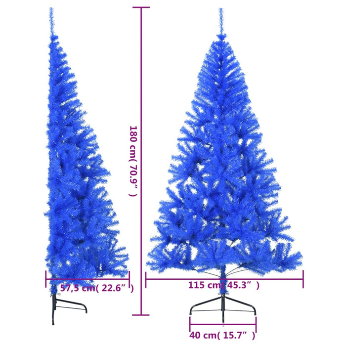 Albero di Natale Artificiale a Metà con Supporto in Varianti di Colore e Materiale