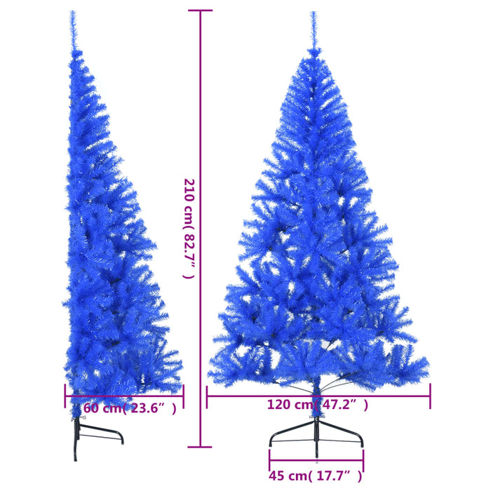 Albero di Natale Artificiale a Metà con Supporto in Varianti di Colore e Materiale