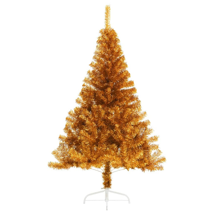 Albero di Natale Artificiale a Metà con Supporto in Varianti di Colore e Materiale