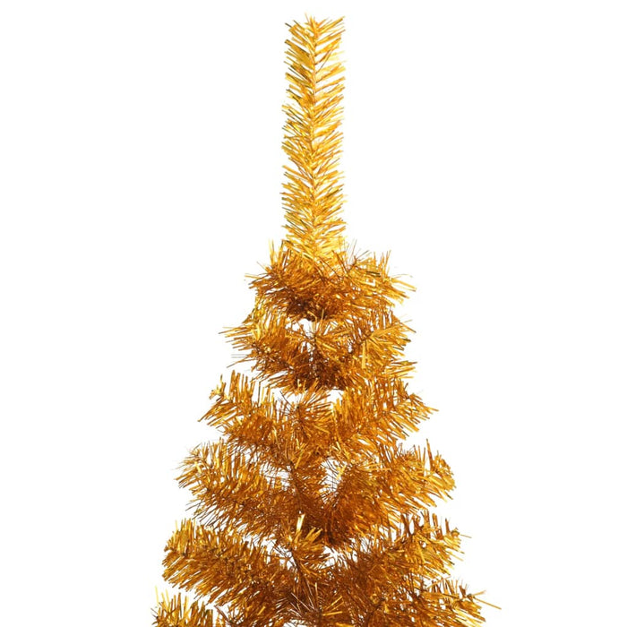 Albero di Natale Artificiale a Metà con Supporto in Varianti di Colore e Materiale