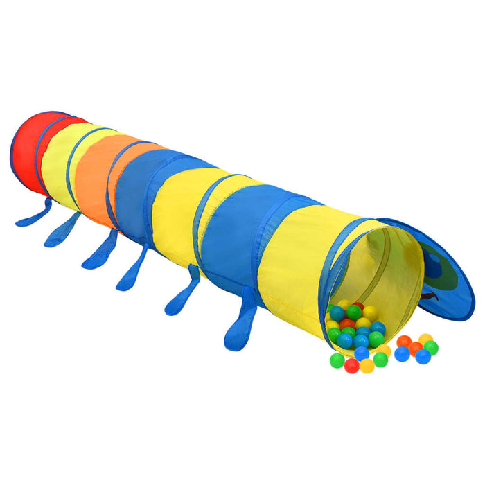 Tunnel Gioco Bambini con Palline Multicolore in Poliestere 245 cm