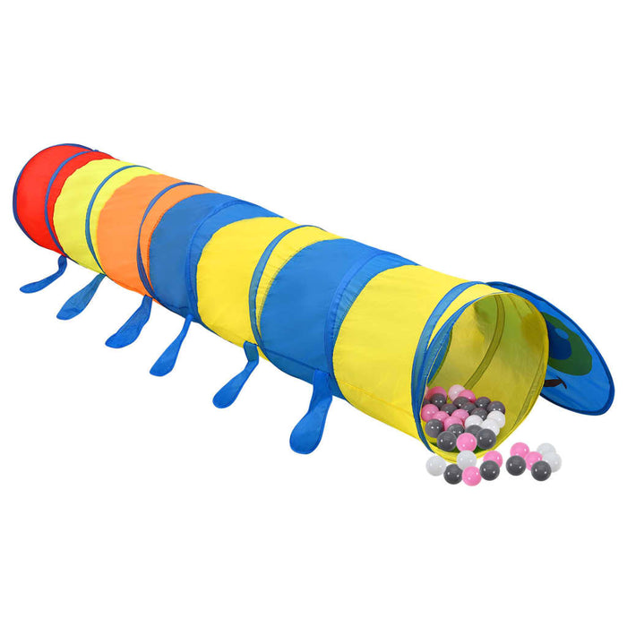 Tunnel Gioco Bambini con Palline Multicolore in Poliestere 245 cm