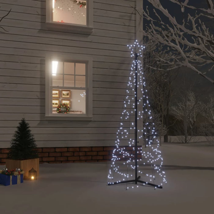 Albero di Natale a Cono con LED Bianco Caldo e Freddo