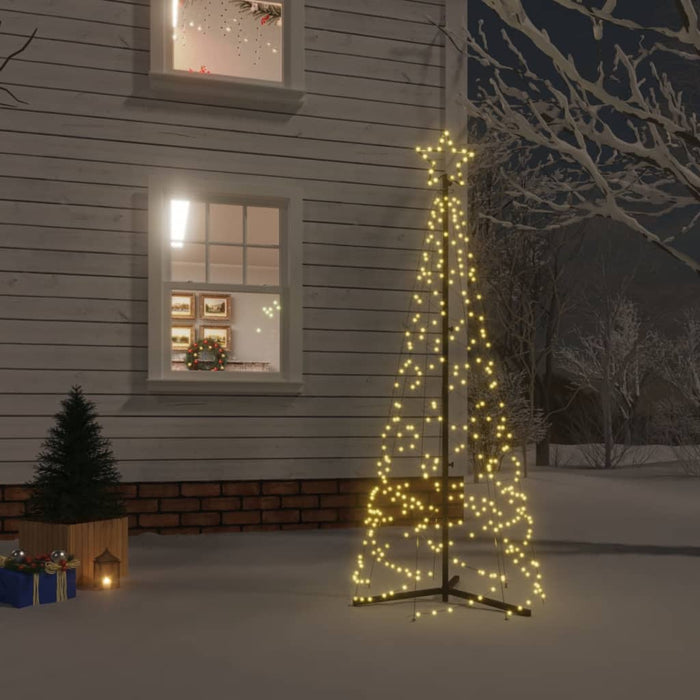 Albero di Natale a Cono con LED Bianco Caldo e Freddo