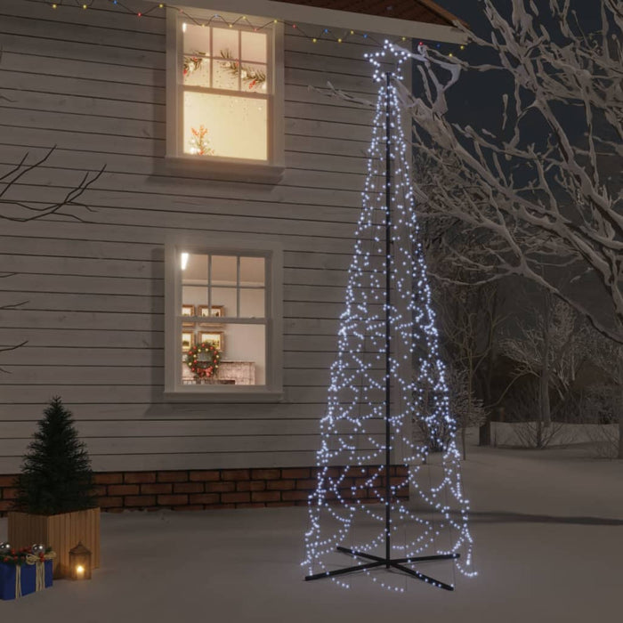 Albero di Natale a Cono con LED Bianco Caldo e Freddo