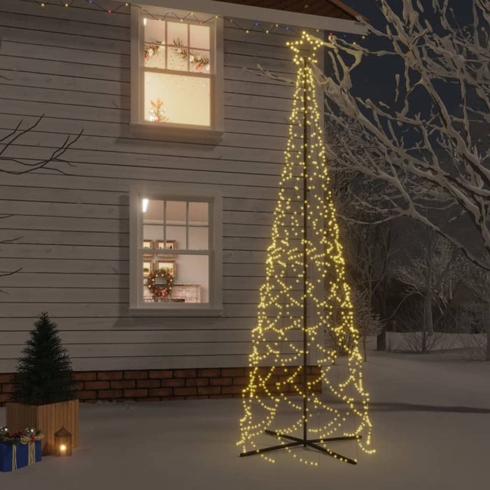 Albero di Natale a Cono con LED Bianco Caldo e Freddo