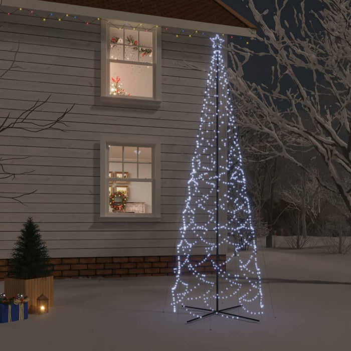 Albero di Natale a Cono con LED Bianco Caldo e Freddo