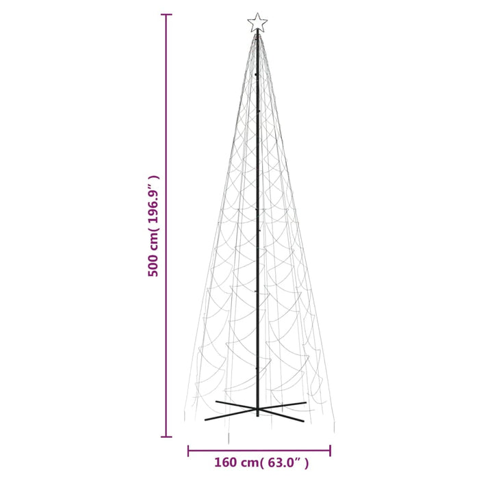 Albero di Natale a Cono Colorato con LED