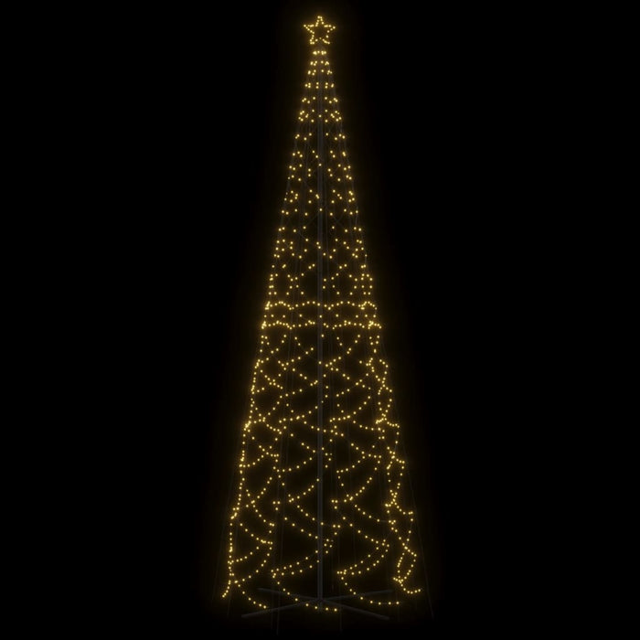 Albero di Natale a Cono con LED Bianco Caldo e Freddo