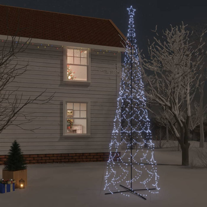 Albero di Natale a Cono con LED Bianco Caldo e Freddo