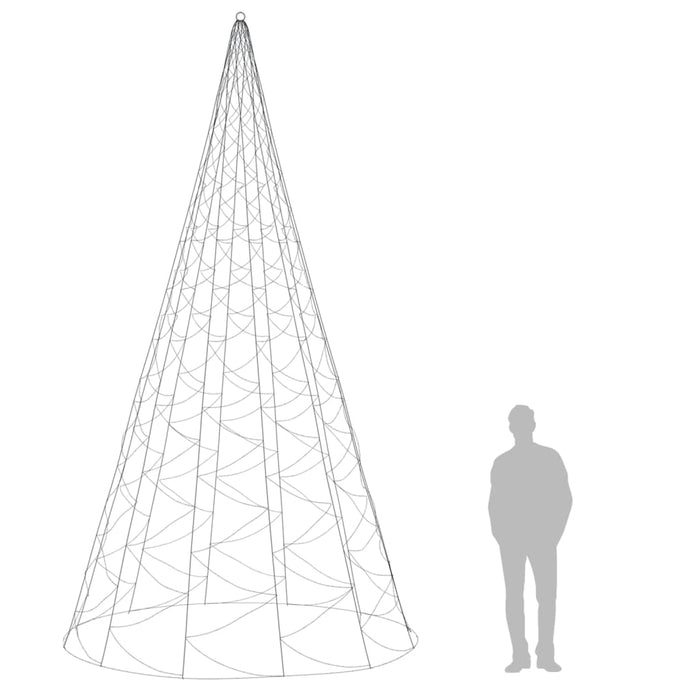 Albero di Natale Pennone con LED di diverse intensità e altezze