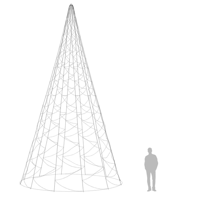 Albero di Natale Pennone con LED di diverse intensità e altezze