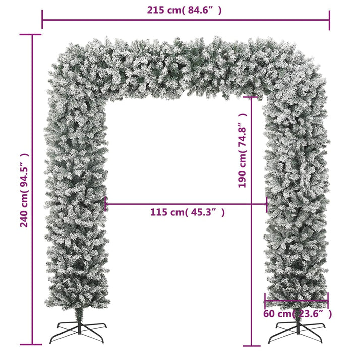 Albero di Natale ad Arco 240 cm e 270 cm Innevato e Verde