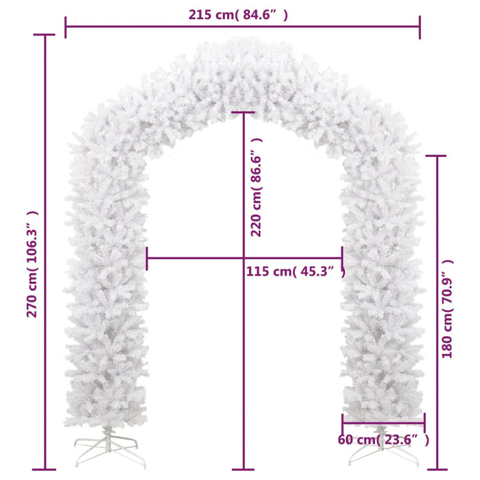 Albero di Natale ad Arco 240 cm e 270 cm Innevato e Verde