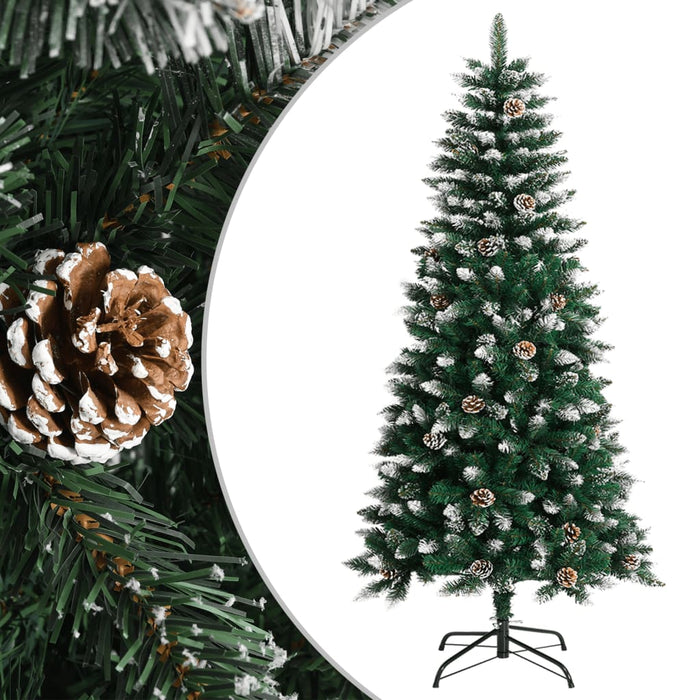 Albero di Natale Artificiale con Base Verde in PVC