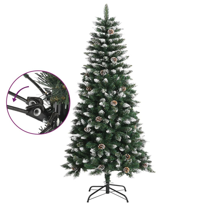 Albero di Natale Artificiale con Base Verde in PVC