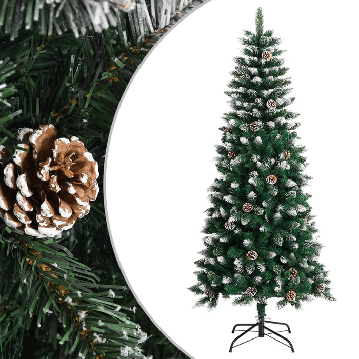 Albero di Natale Artificiale con Base Verde in PVC