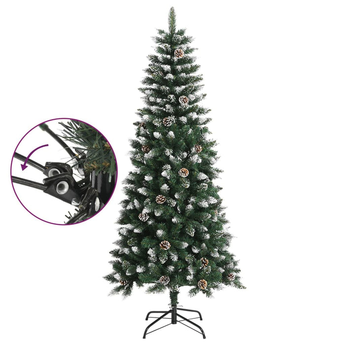 Albero di Natale Artificiale con Base Verde in PVC