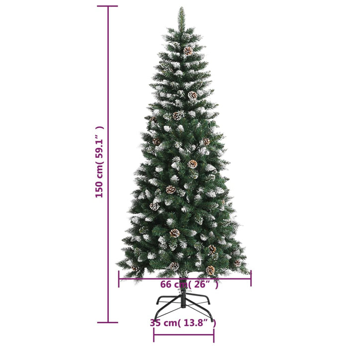 Albero di Natale Artificiale con Base Verde in PVC