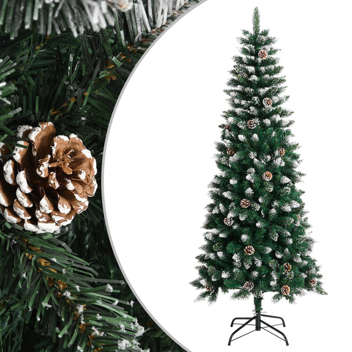 Albero di Natale Artificiale con Base Verde in PVC