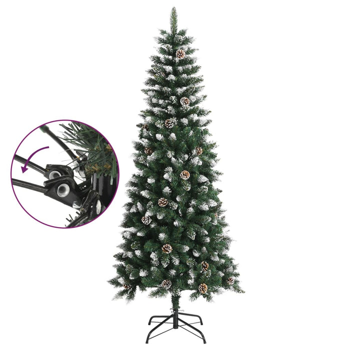 Albero di Natale Artificiale con Base Verde in PVC