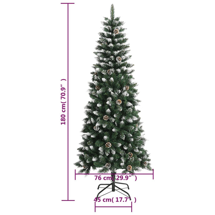 Albero di Natale Artificiale con Base Verde in PVC