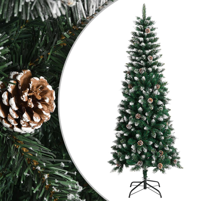 Albero di Natale Artificiale con Base Verde in PVC