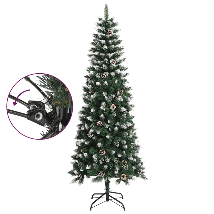 Albero di Natale Artificiale con Base Verde in PVC